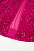 Sequin One Shoulder Thigh High Slit Bodycon Gown